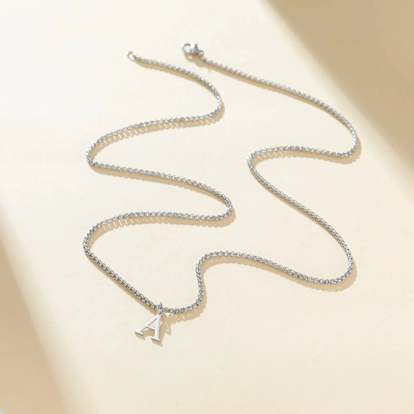 A-Z Initial Letter Box Chain Necklace for Men Stainless Steel Alphabet Pendant Man Chains Punk Jewelry Gift 2026