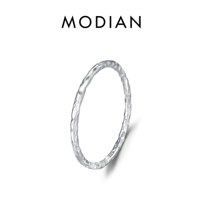 925 Sterling Silver Simple Fashion Stackable Ring Classic Wave Geometric Exquisite Finger Rings for Women Party Jewelry