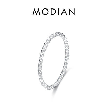 925 Sterling Silver Simple Fashion Stackable Ring Classic Wave Geometric Exquisite Finger Rings for Women Party Jewelry