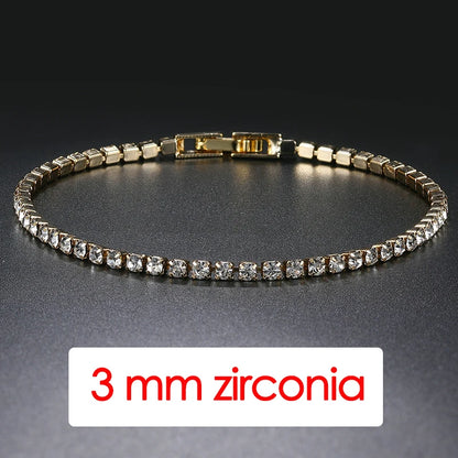 Hip Hop Iced Out 3/4/5Mm Crystal Tennis Bracelet for Men Homme Punk Zirconia Women'S Chain on Hand Streetwear Trendy Jewelry