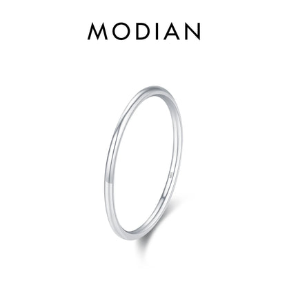 925 Sterling Silver Simple Fashion Stackable Ring Classic Wave Geometric Exquisite Finger Rings for Women Party Jewelry