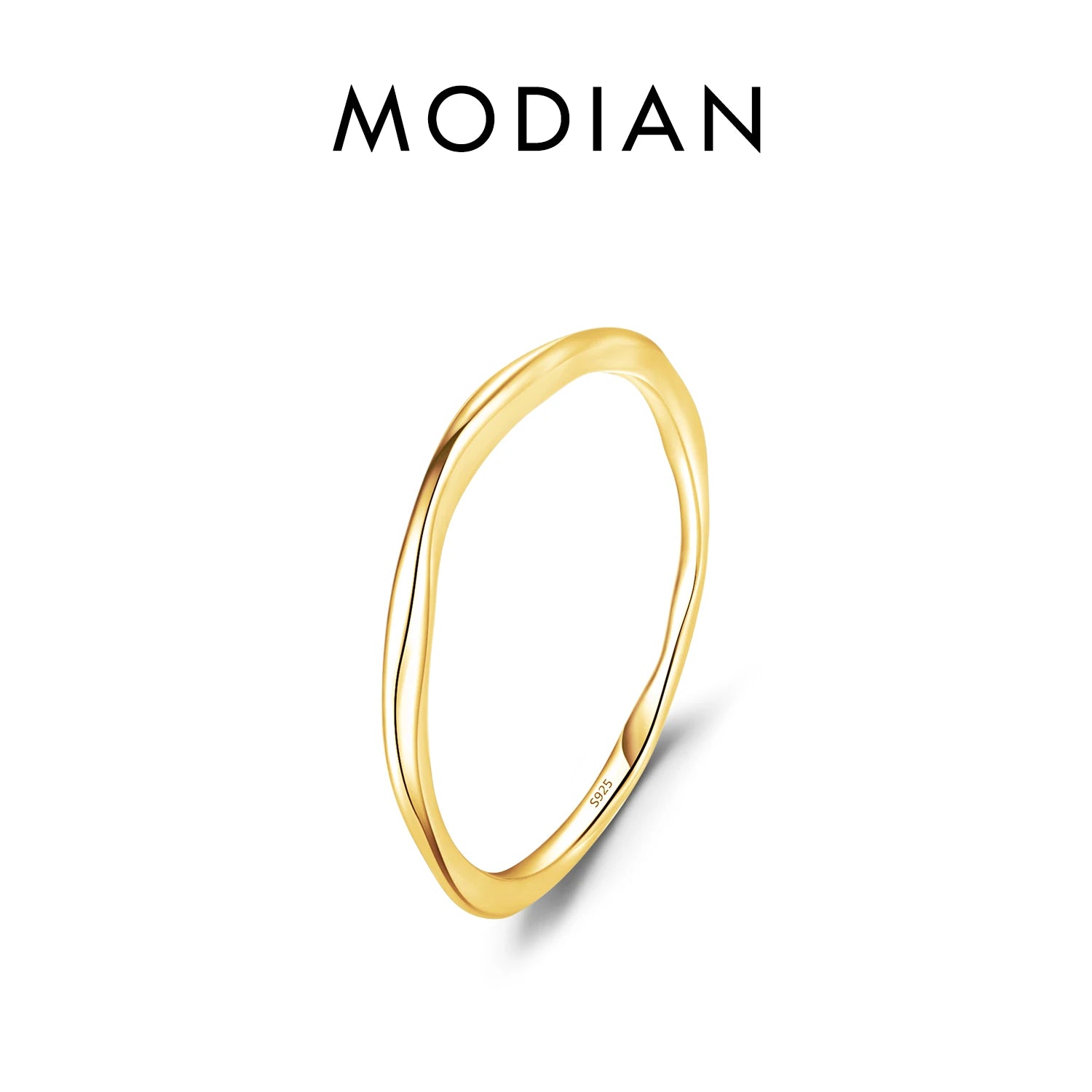 925 Sterling Silver Simple Fashion Stackable Ring Classic Wave Geometric Exquisite Finger Rings for Women Party Jewelry