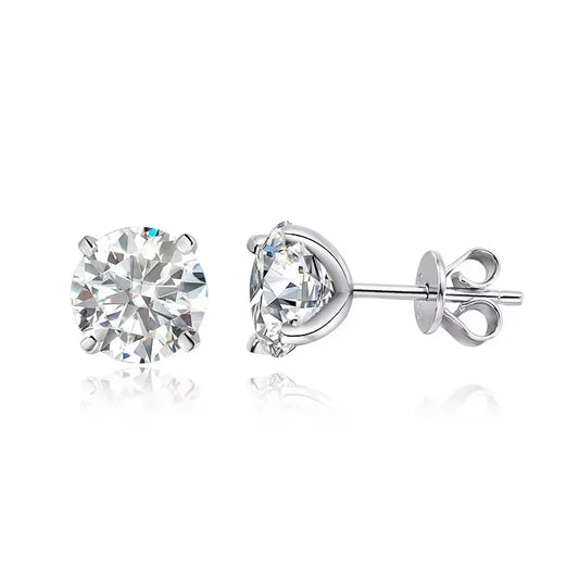 Smyoue 0.2-3CT Rose Gold Color Moissanite Stud  Sparkling Classic Wedding Lab Diamond Earring Pure 925 Silver