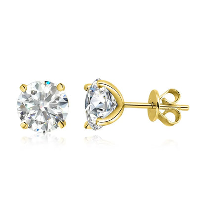 Smyoue 0.2-3CT Rose Gold Color Moissanite Stud  Sparkling Classic Wedding Lab Diamond Earring Pure 925 Silver