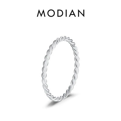 925 Sterling Silver Simple Fashion Stackable Ring Classic Wave Geometric Exquisite Finger Rings for Women Party Jewelry