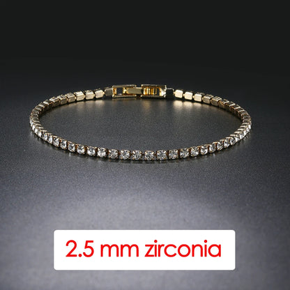Hip Hop Iced Out 3/4/5Mm Crystal Tennis Bracelet for Men Homme Punk Zirconia Women'S Chain on Hand Streetwear Trendy Jewelry