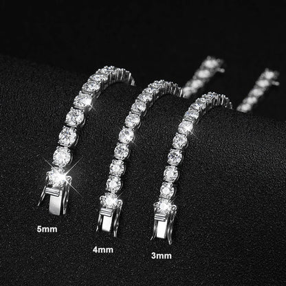 D VVS1 Moissanite Tennis Bracelet Original S925 Sterling Silver Plated 18K White Gold with GRA Bracelets for Women Man
