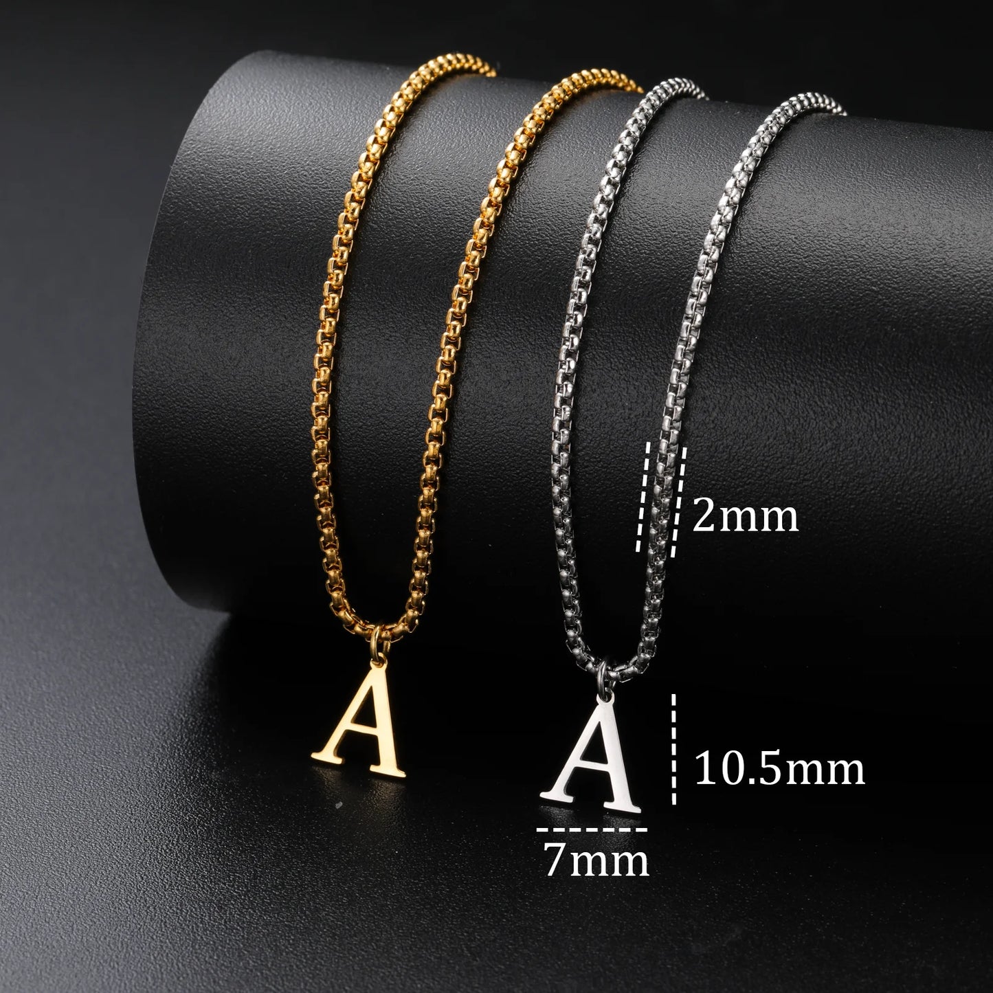 A-Z Initial Letter Box Chain Necklace for Men Stainless Steel Alphabet Pendant Man Chains Punk Jewelry Gift 2026