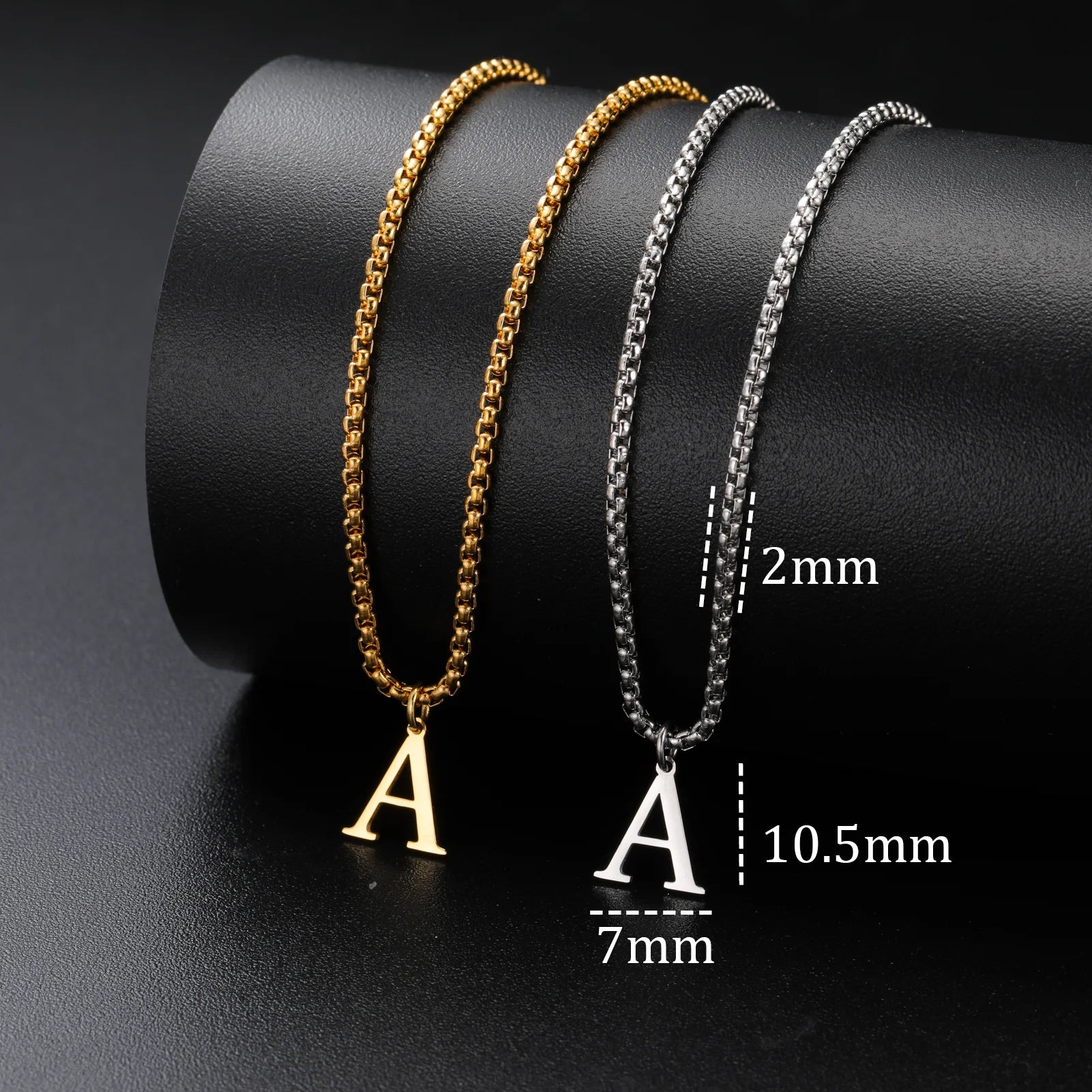 A-Z Initial Letter Box Chain Necklace for Men Stainless Steel Alphabet Pendant Man Chains Punk Jewelry Gift 2026