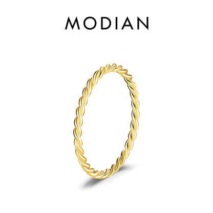 925 Sterling Silver Simple Fashion Stackable Ring Classic Wave Geometric Exquisite Finger Rings for Women Party Jewelry