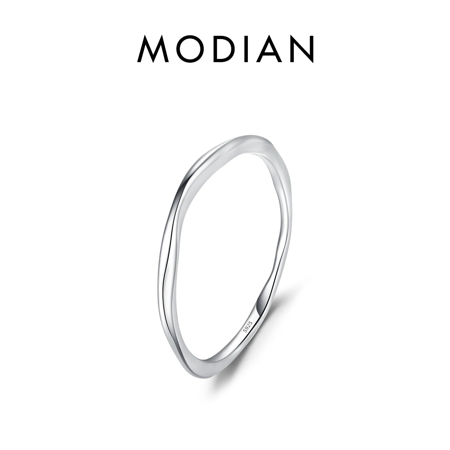 925 Sterling Silver Simple Fashion Stackable Ring Classic Wave Geometric Exquisite Finger Rings for Women Party Jewelry