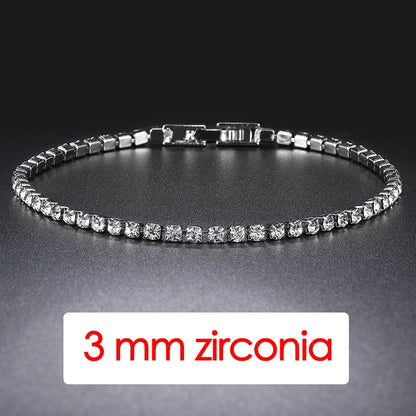 Hip Hop Iced Out 3/4/5Mm Crystal Tennis Bracelet for Men Homme Punk Zirconia Women'S Chain on Hand Streetwear Trendy Jewelry