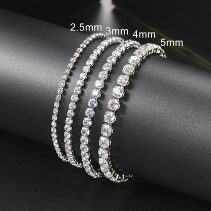 Hip Hop Iced Out 3/4/5Mm Crystal Tennis Bracelet for Men Homme Punk Zirconia Women'S Chain on Hand Streetwear Trendy Jewelry