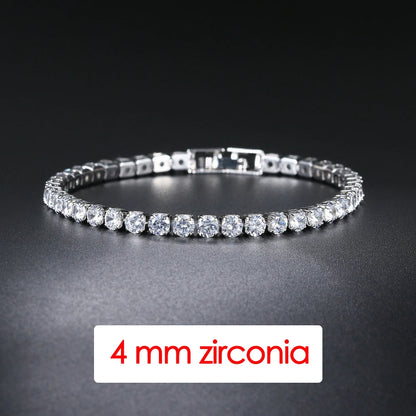 Hip Hop Iced Out 3/4/5Mm Crystal Tennis Bracelet for Men Homme Punk Zirconia Women'S Chain on Hand Streetwear Trendy Jewelry
