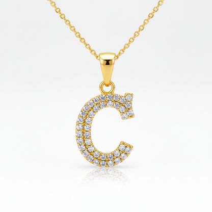 Hot A-Z Initial Cursive Letters Pendant Necklace for Women Gold Silver Color Shiny Rhinestone Metal Chain Necklace Jewelry Gift