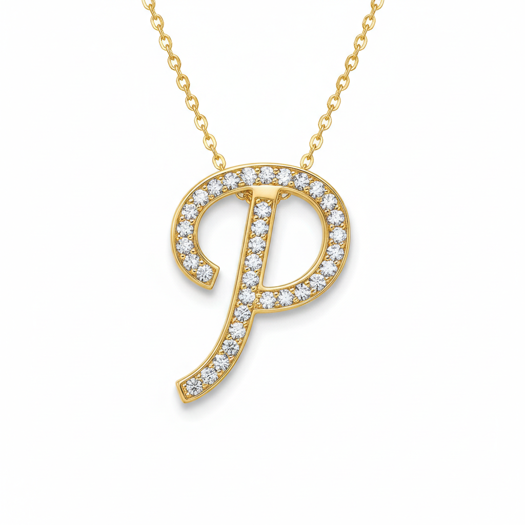 Hot A-Z Initial Cursive Letters Pendant Necklace for Women Gold Silver Color Shiny Rhinestone Metal Chain Necklace Jewelry Gift